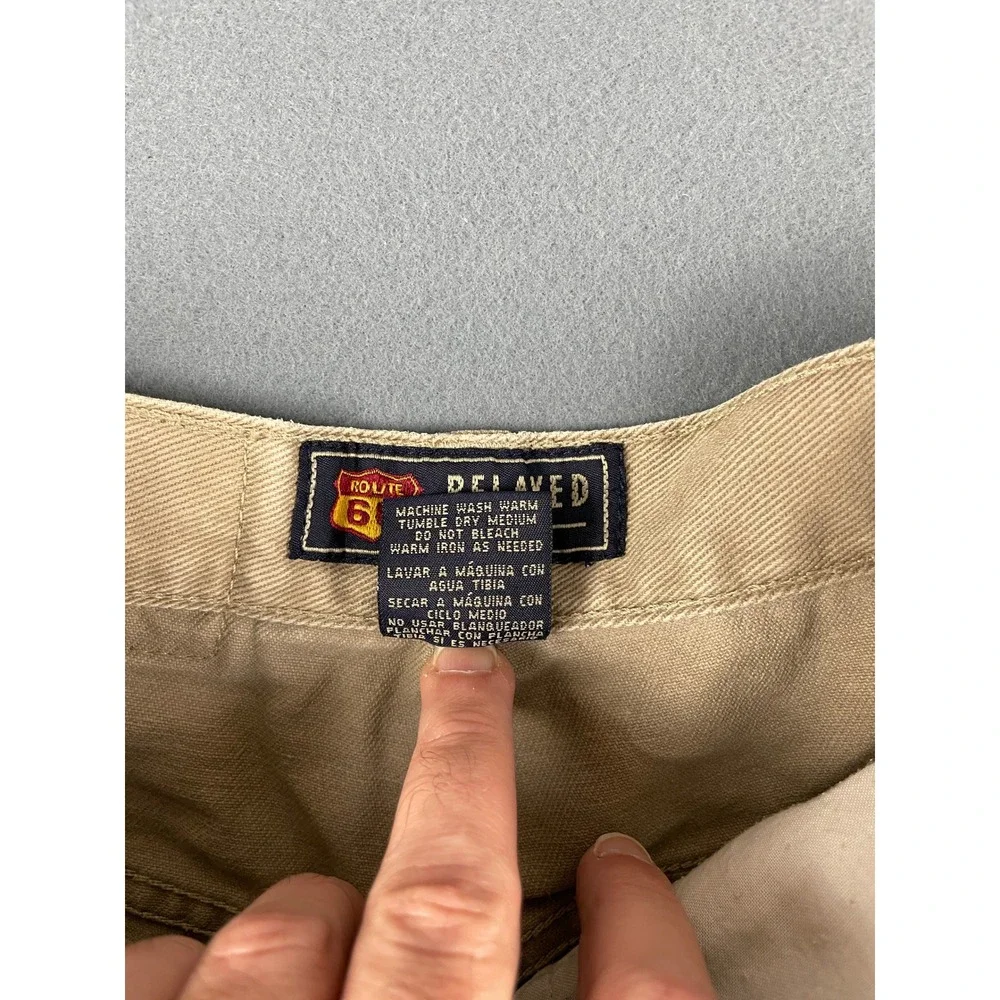 Route 66 Relaxed Fit Walking Shorts Gorpcore Streetwear Vintage‎ Khaki Cotton 30